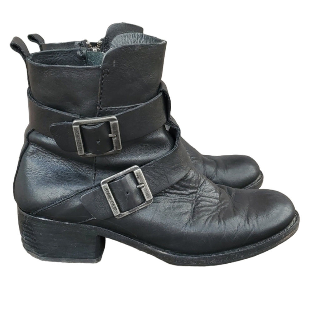 Kork-Ease Women Moto leather Ankle booties shoes 8.5